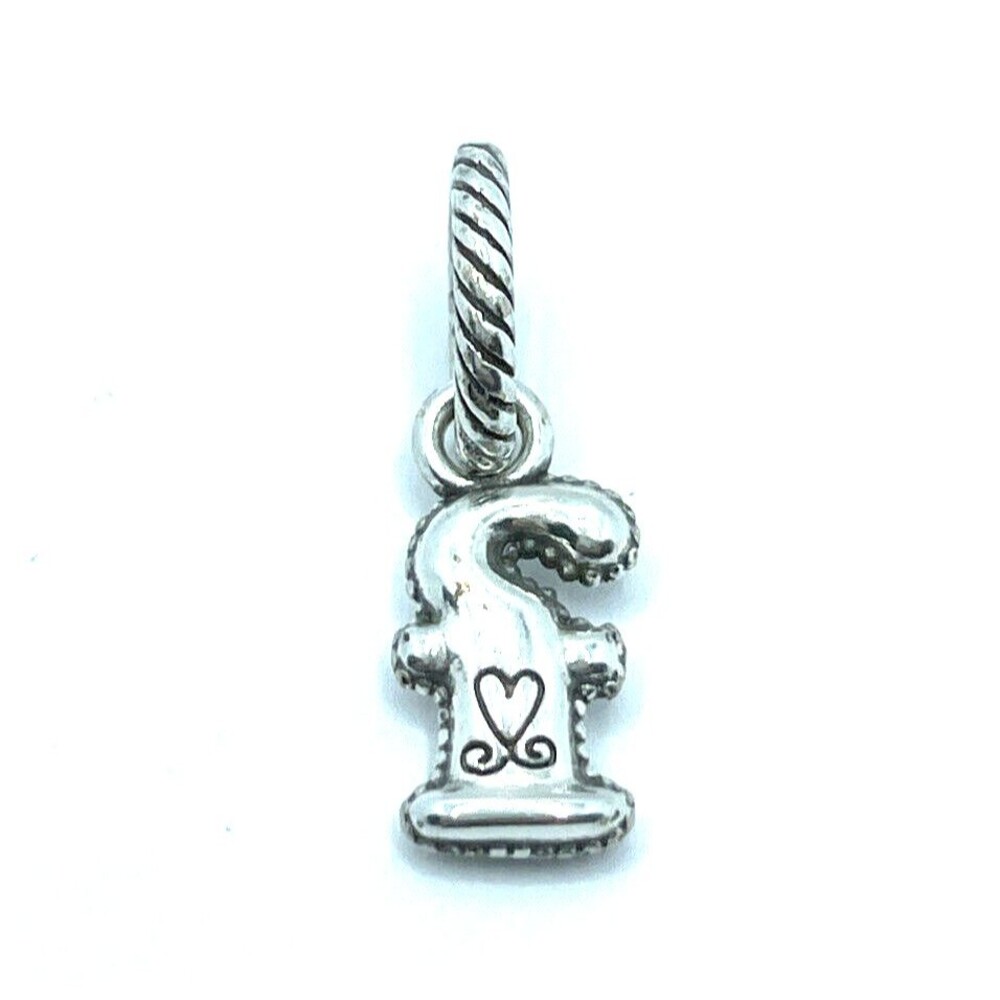 Brighton Letter "F" Lowercase "f" Alphabet  Alpha Silver Charm